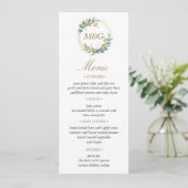 carte de menu de mariage à la verdure d'eucalyptus (Debout devant)