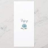 Carte de menu de mariage à l'aquarelle avec hydran (Dos)