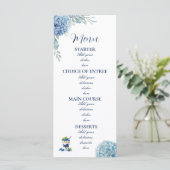 Carte de menu de mariage à l'aquarelle avec hydran (Debout devant)