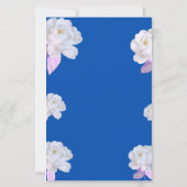 Carte de Menu de Mariage à l'Arche Florale Bleue (Dos)
