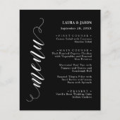 Carte de Menu de Mariage à l'Écriture Élégante et (Devant)