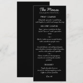 Carte de menu de mariage à l'écriture manuscrite é (Devant / Derrière)
