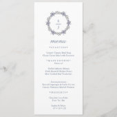 Carte de menu de mariage à monogramme avec couronn (Devant)