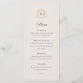 Carte de menu de mariage à monogramme de château f (Devant)