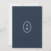 Carte de menu de mariage à monogramme et rayures n (Dos)