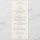 Carte de menu de mariage à monogramme or émeraude (Devant)