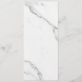 Carte de menu de mariage à texture de marbre blanc (Dos)