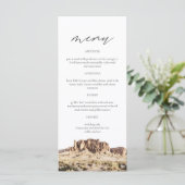 Carte de menu de mariage aquarelle SUPERSTITION MO (Debout devant)