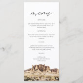 Carte de menu de mariage aquarelle SUPERSTITION MO (Devant)