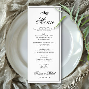 Carte de menu de mariage Argenté et branché Old Mo