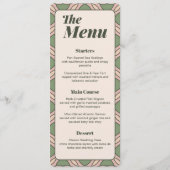 Carte de menu de mariage Art Déco vert sauge (Devant)