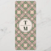 Carte de menu de mariage Art Déco vert sauge (Dos)
