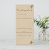 Carte de menu de mariage au chardon écossais | Élé (Debout devant)