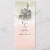 Carte de menu de mariage au château de conte de fé (Dos)
