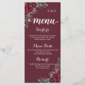 Carte de menu de mariage au eucalyptus et rose de  (Devant)