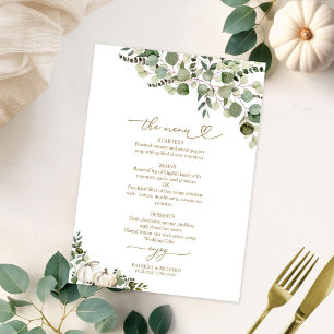 Carte de menu de mariage automnal citrouille verdu