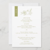 Carte de menu de mariage automnal citrouille vert (Devant)
