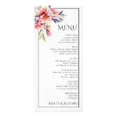Carte de menu de mariage aux fleurs de rhododendro (Devant)