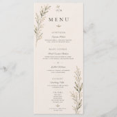 Carte de menu de mariage avec branche d'olivier bo (Devant)