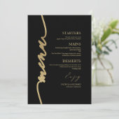 Carte de menu de mariage avec écriture fantaisie p (Debout devant)