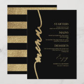 Carte de menu de mariage avec écriture fantaisie p (Devant / Derrière)