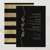 Carte de menu de mariage avec écriture fantaisie p (Devant / Derrière)