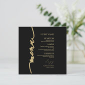Carte de menu de mariage avec écriture fantaisie p (Debout devant)