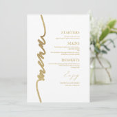 Carte de menu de mariage avec écriture fantaisie p (Debout devant)