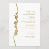 Carte de menu de mariage avec écriture fantaisie p (Devant)