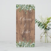 Carte de Menu de Mariage avec Eucalyptus | Rustiqu (Debout devant)