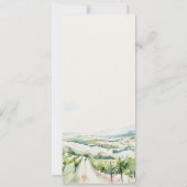 Carte de menu de mariage avec paysage de vignoble (Dos)