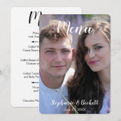 Carte de Menu de Mariage avec Photo (Devant / Derrière)
