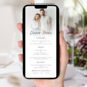 Carte de menu de mariage avec superposition de pho