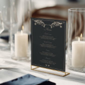 Carte de menu de mariage baroque de luxe