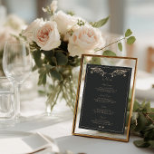 Carte de menu de mariage baroque de luxe