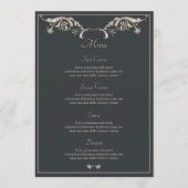 Carte de menu de mariage baroque de luxe (Devant)
