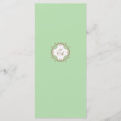 Carte de Menu de Mariage Baroque Menthe (Dos)