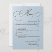 Carte de menu de mariage bleu marron de luxe (Devant)