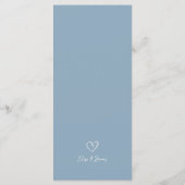 Carte de menu de mariage bleu poussiéreux pour dîn (Dos)