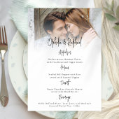 Carte de menu de mariage bohème script avec superp