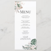 Carte de Menu de Mariage Bohème Tropical Orchidée  (Devant)