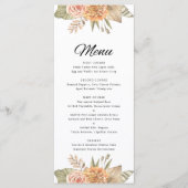Carte de menu de Mariage Boho Floral Mariage minim (Devant)