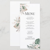 Carte de Menu de Mariage Boho Tropical Orchidée & (Devant / Derrière)