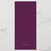 Carte de menu de mariage bordeaux pour dîners de f (Dos)