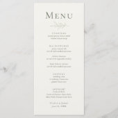 Carte de menu de mariage botanique au style modern (Devant)