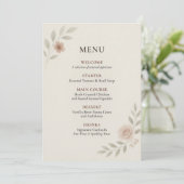 Carte de menu de mariage botanique élégante (Debout devant)