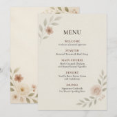 Carte de menu de mariage botanique élégante (Devant / Derrière)