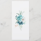 Carte de Menu de Mariage Botanique Sarcelle (Dos)