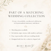 Carte de Menu de Mariage Botanique Sarcelle