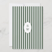 Carte de menu de mariage cabane prépa rayée verte (Dos)